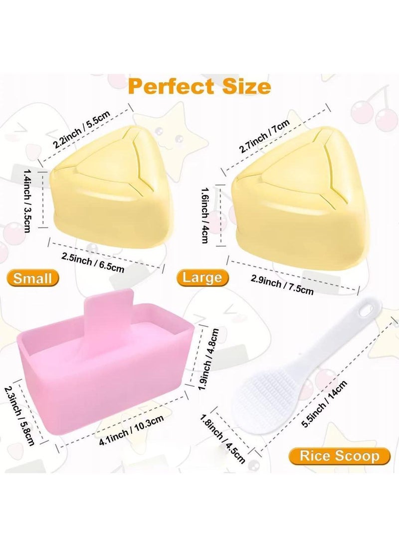 Sweet seven 4-Pack Onigiri Mold Set - Rice Mold Maker Kit for Kids' Lunch, Bento, and Home DIY - Classic Triangle Rice Ball Maker Sushi Mold  - Image 5