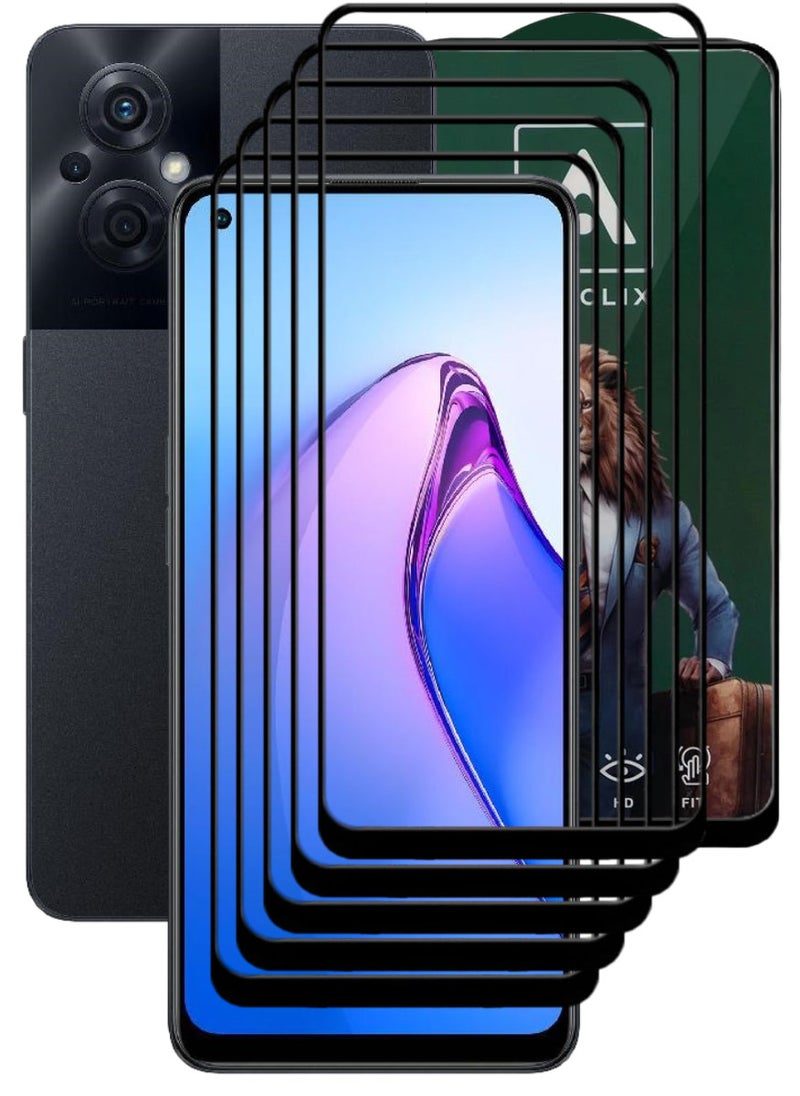 ACLIX 5 Pieces Antistatic ESD Dustproof Premium Quality High Definition Tempered Glass Screen Protector Designed For Oppo Reno8 Z - Image 1