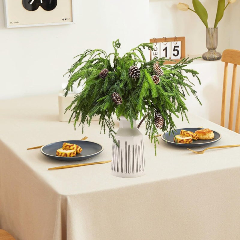 klarako 6 Pcs Christmas Norfolk Pine Branches, Afloral Norfolk Pine Garland, Norfolk Pine Artificial Christmas Branches DIY Crafts Faux Christmas Norfolk Pine Branches for Xmas Indoor Outdoor Home Decor - Image 3