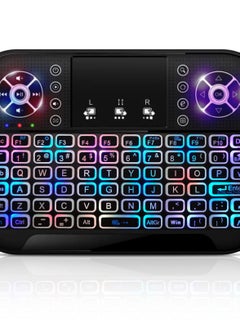 Mini Wireless Keyboard with 7 Colors RGB Backlit and Touchpad , Seamless Connectivity,  Ideal for Smart TV, PC, Laptops, and More