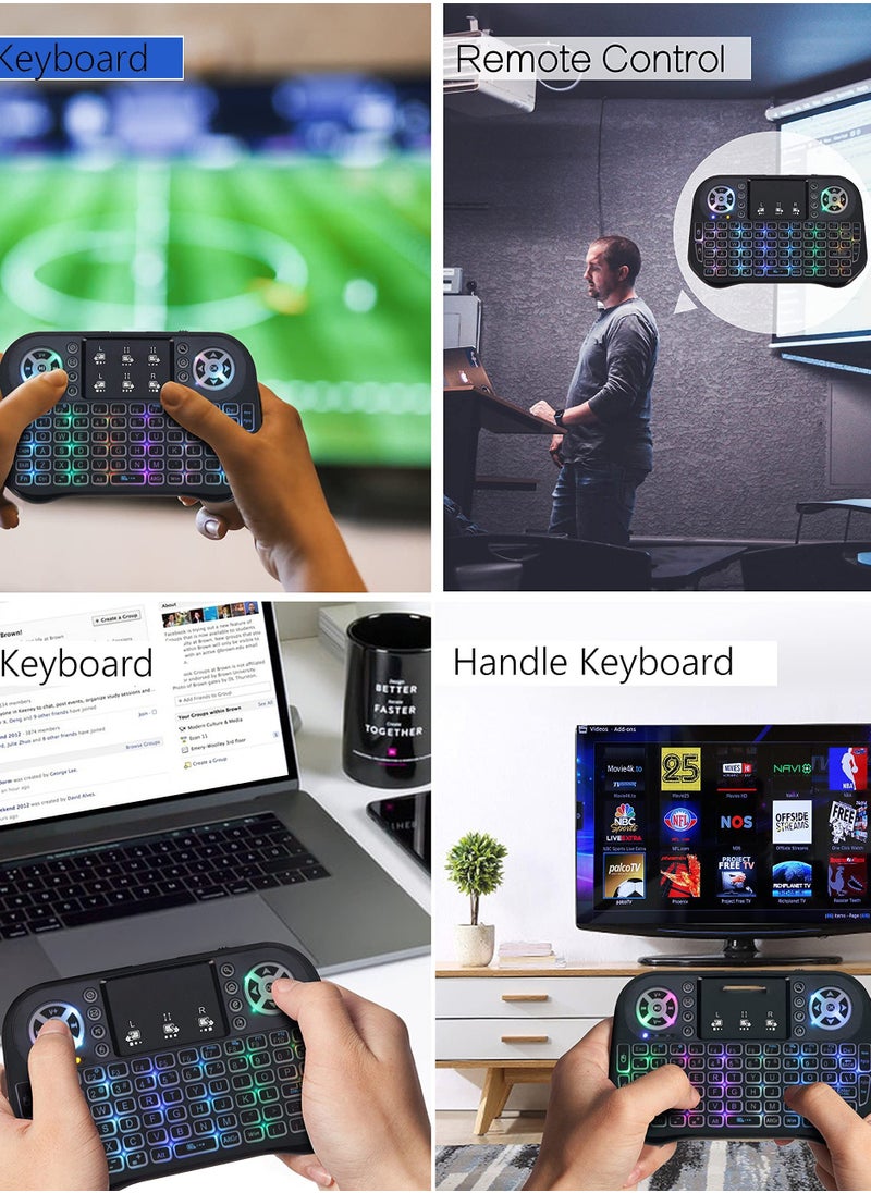 Generic - Mini Wireless Keyboard with 7 Colors RGB Backlit and Touchpad , Seamless Connectivity,  Ideal for Smart TV, PC, Laptops, and More - Image 1