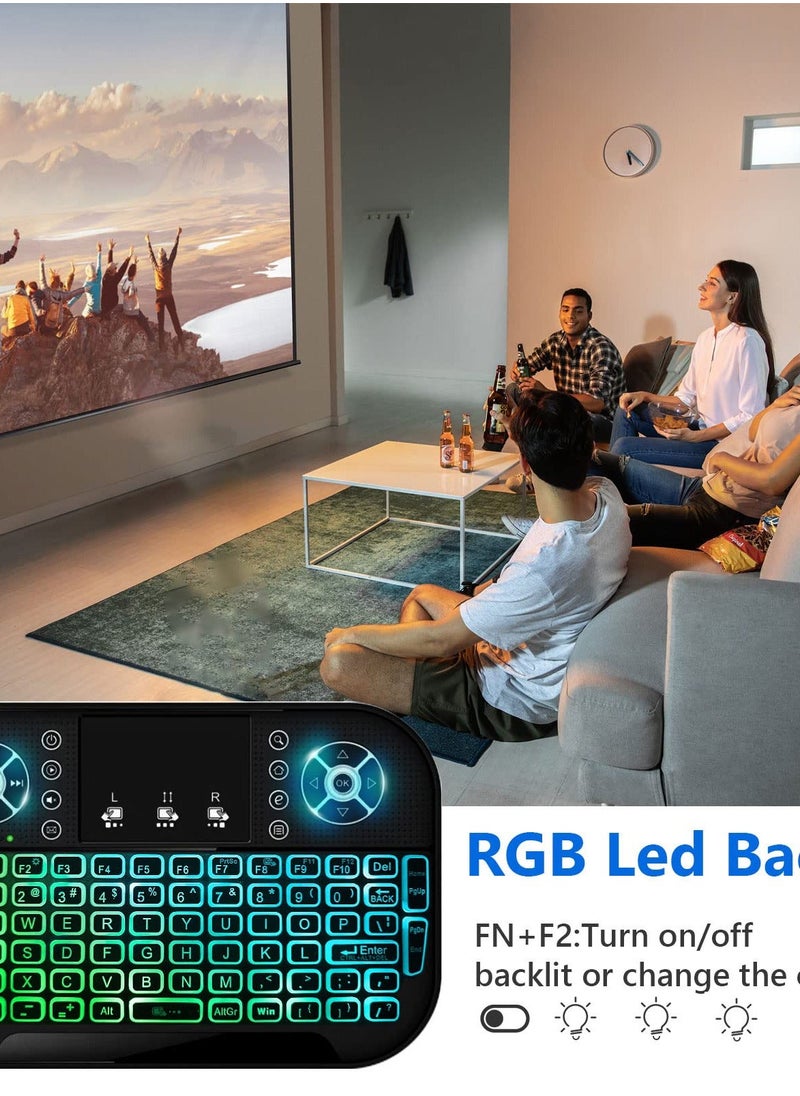 Generic - Mini Wireless Keyboard with 7 Colors RGB Backlit and Touchpad , Seamless Connectivity,  Ideal for Smart TV, PC, Laptops, and More - Image 1