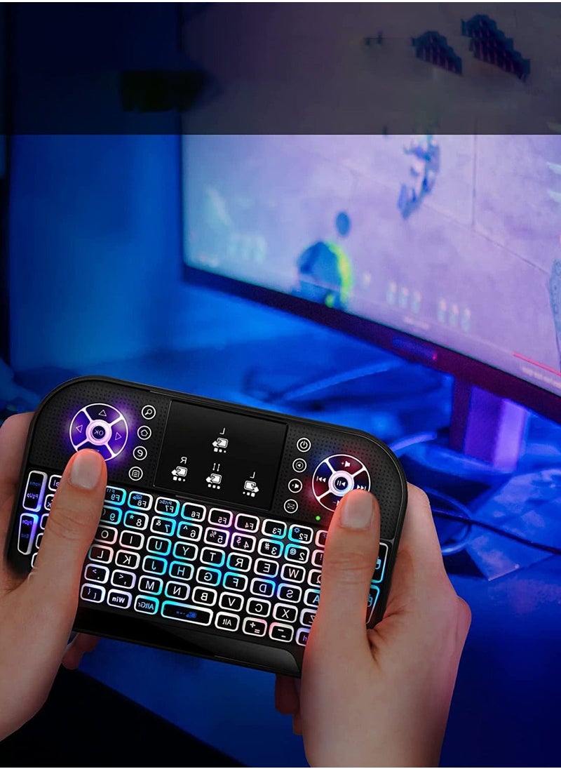 Generic - Mini Wireless Keyboard with 7 Colors RGB Backlit and Touchpad , Seamless Connectivity,  Ideal for Smart TV, PC, Laptops, and More - Image 1