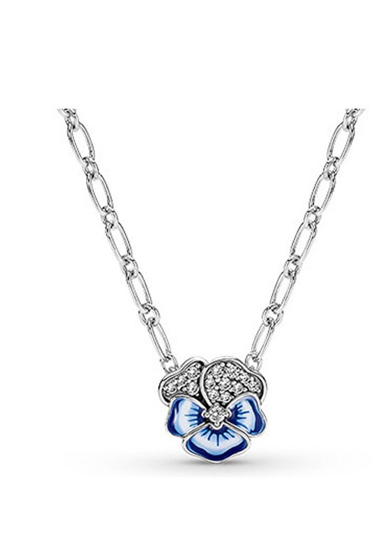 Pandora Violet - Pandora women's necklace adjustable splicing diamond flower necklace clavicle chain - Image 1