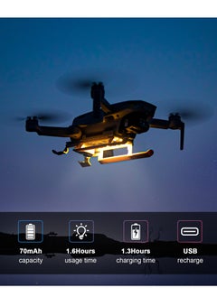 ماركة غير محددة جهاز إنارة الهبوط LED لطائرات DJI Mini 2 / Mini SE / Mavic Mini، حامل ثلاثي قابل للطي مع ضوء دليل الطيران الليلي، ملحق حماية لتوسيع الطائرة (ضوء أصفر)  - Image 3