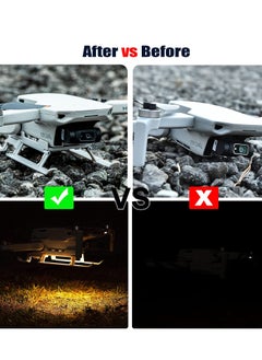 ماركة غير محددة جهاز إنارة الهبوط LED لطائرات DJI Mini 2 / Mini SE / Mavic Mini، حامل ثلاثي قابل للطي مع ضوء دليل الطيران الليلي، ملحق حماية لتوسيع الطائرة (ضوء أصفر)  - Image 5