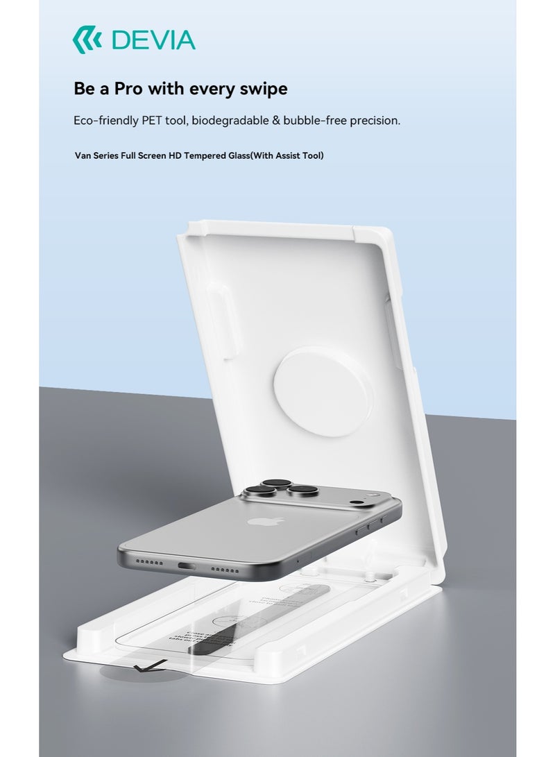 ديفيا استيكر حماية ايفون 17 برو ,شفاف, زجاج مقوى CSG عالي الجودة, يأتي مزودًا بأداة تركيب ذكية,واقي شاشة اصلي - Image 2