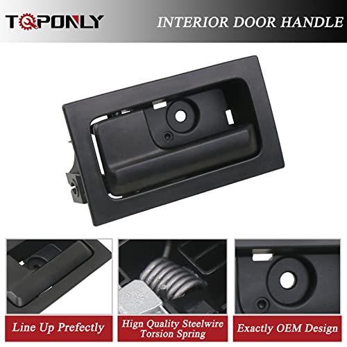 TQPONLY Interior Door Handle Front/Rear Left Driver& Right Passenger Side (Black) Compatible with 2009-2014 Ford F150 Replaces 9L3Z-1522601-AC 9L3Z-1522600-AC - Image 3