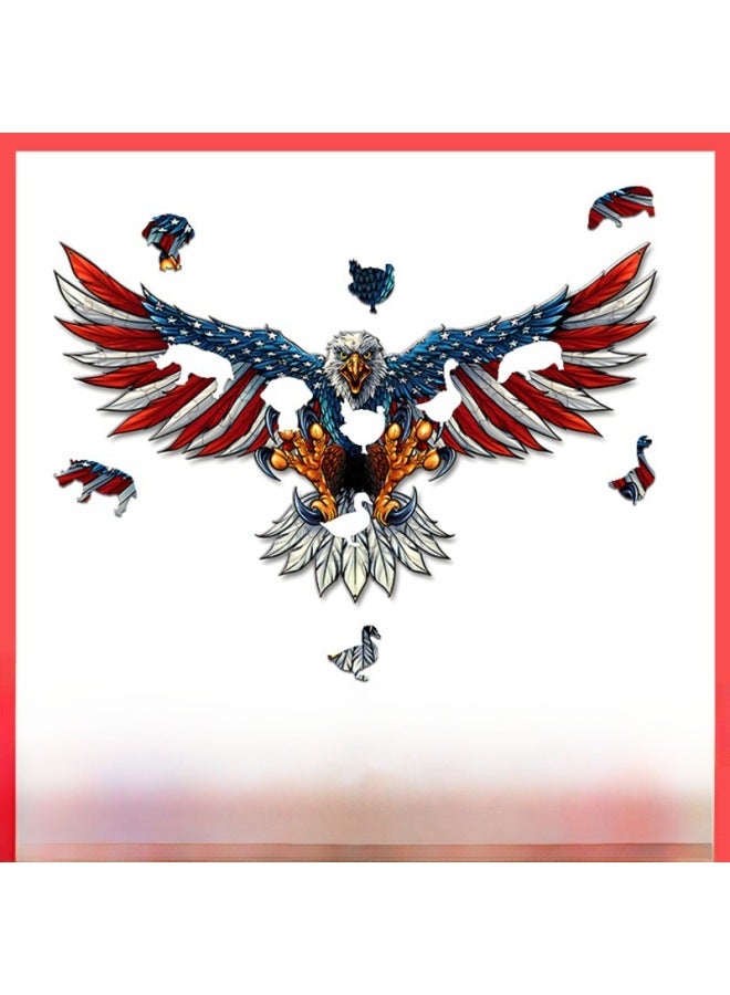 Irregular Shaped Wooden Animal 3D Three-dimensional Puzzle Building Blocks A Generation Of Eagle-Color:Black Bear Home A3 - Image 2