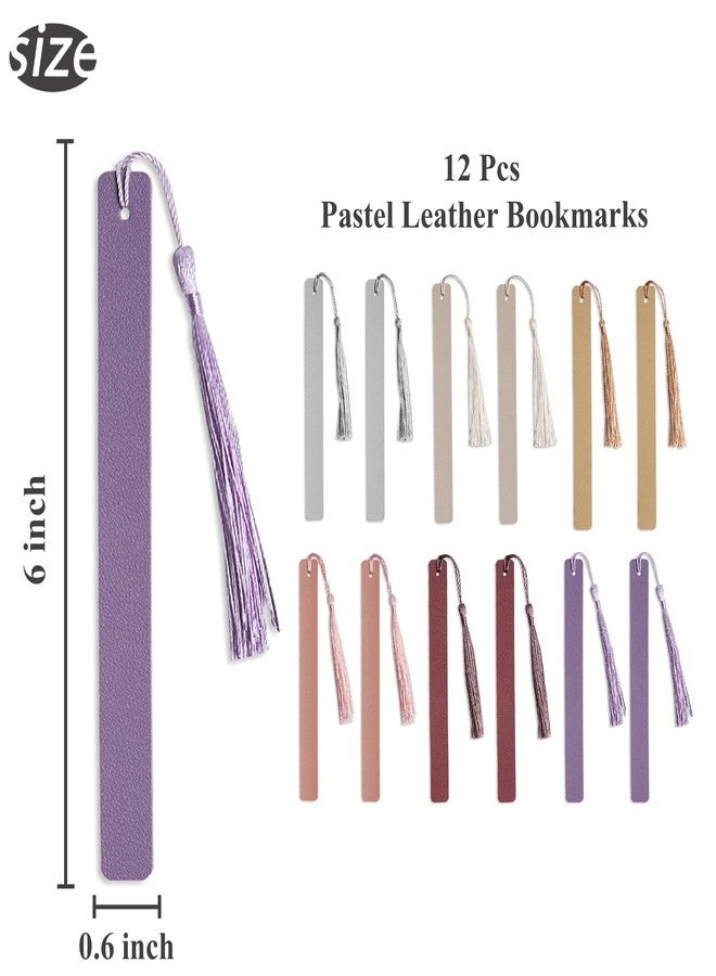 Haecsfl 12 Pcs Pastel Leather Bookmarks Colorful for Women Students Teachers Book Lovers Reading Supplies(12colors3) - Image 3