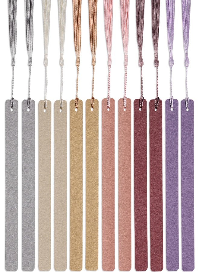 Haecsfl 12 Pcs Pastel Leather Bookmarks Colorful for Women Students Teachers Book Lovers Reading Supplies(12colors3) - Image 1