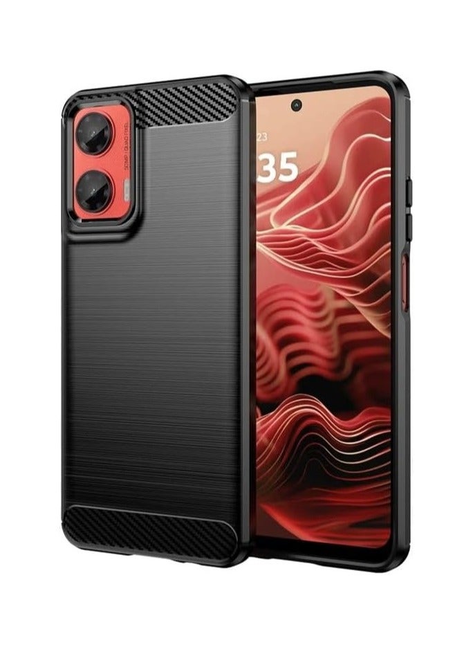 general Case Compatible with Motorola G35 5G, Soft TPU Carbon Fiber Texture Anti-Scratch Shockproof Phone Case Ultra Slim Anti-Drop Rugged Bumper Cover for Moto G35 - Image 1