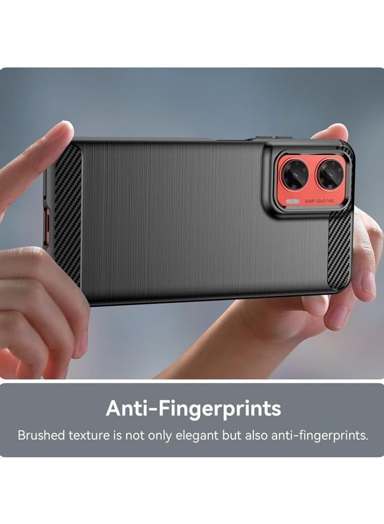 general Case Compatible with Motorola G35 5G, Soft TPU Carbon Fiber Texture Anti-Scratch Shockproof Phone Case Ultra Slim Anti-Drop Rugged Bumper Cover for Moto G35 - Image 2