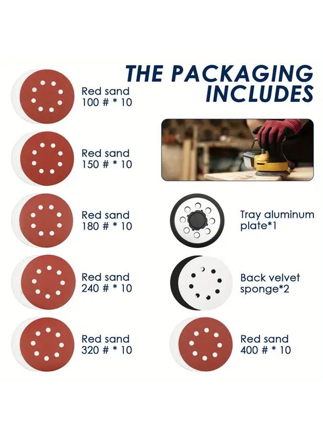 63pcs Hook Loop Sanding Pads 60 Discs For Dewalt DWE6423 DWE6421 DCW210B Sander - Image 4