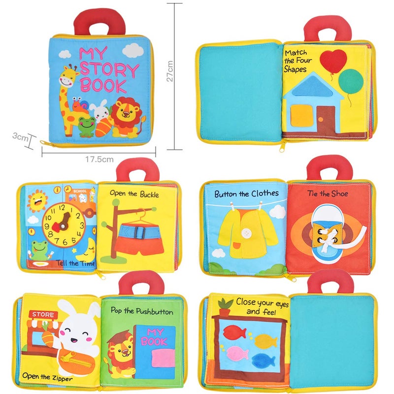 beiens Quiet Book Montessori Toys, Busy Board for Toddlers 1 2 3 4, Toddler Activities Busy Book, Toddlers Travel Toy, Sensory 3D Cloth Books for Infants Baby Boys and Girls Gift - Image 5
