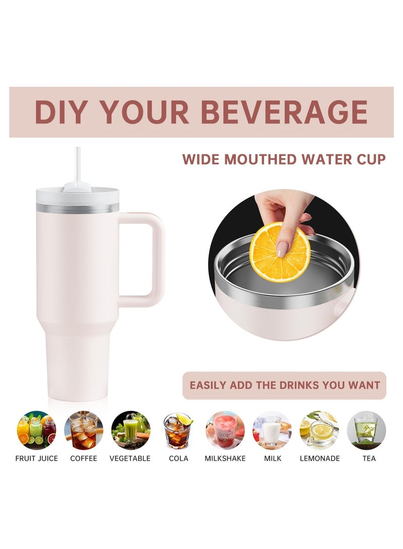 شوبيت كوب معزول بالفراغ مصنوع من الفولاذ المقاوم للصدأ مع غطاء وقشة للمياه والشاي المثلج أو القهوة أو العصائر وأكثر من ذلك، سعة 40 أونصة - Image 5