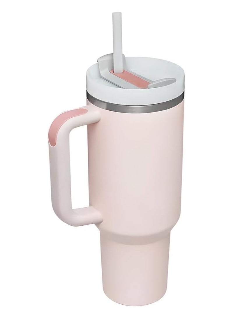 شوبيت كوب معزول بالفراغ مصنوع من الفولاذ المقاوم للصدأ مع غطاء وقشة للمياه والشاي المثلج أو القهوة أو العصائر وأكثر من ذلك، سعة 40 أونصة - Image 2