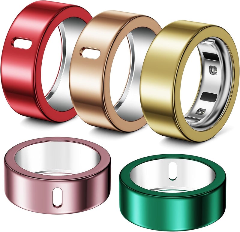 Hexasider 5 Pack Ring Cover Compatible with Oura Ring Gen 4/Oura Ring Gen 3 Horizon/Heritage, Elastic TPU Case for Oura Ring Protector Accessories for Oura Size 8 - Image 1