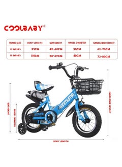 Cool Baby 16 inch Kids Bike with Handbrake and Basket with Training Wheels and Fenders Princess Bike  - Image 3