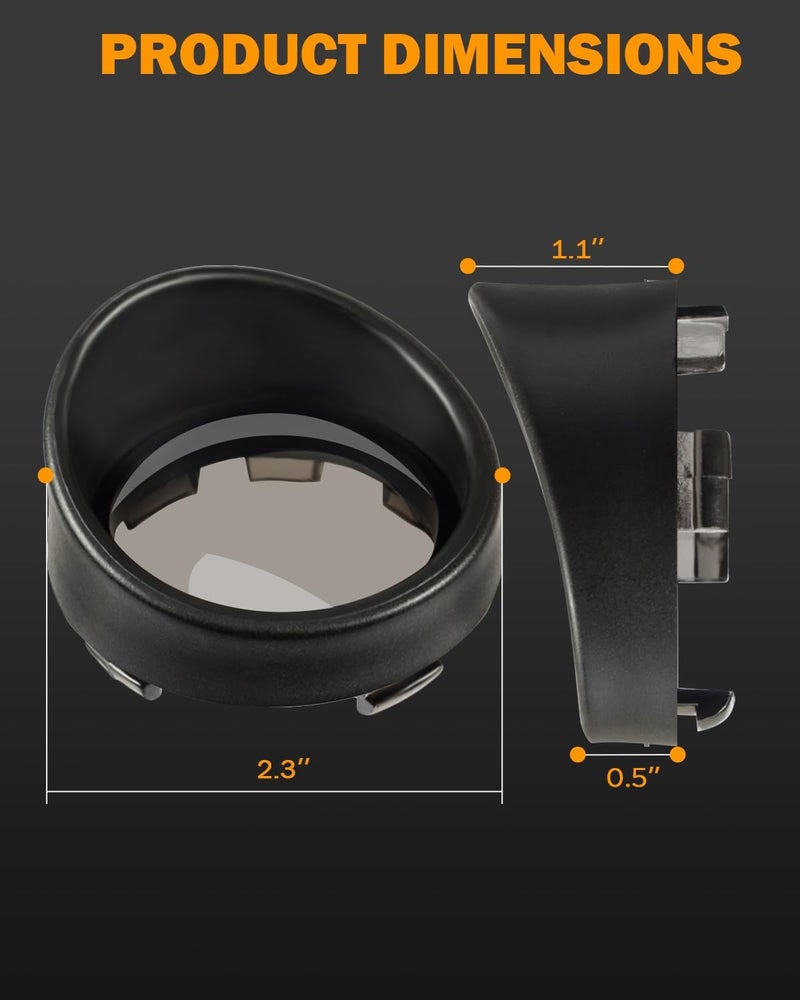 PBYMT Smoke Turn Signal Lens Cover with Black Visor 2" Bullet Visor-Style Bezels Compatible for Harley Touring Softail Dyna Road King Street Glide Road Glide Custom Cruiser Sportster 2000-2024 (4pcs) - Image 2