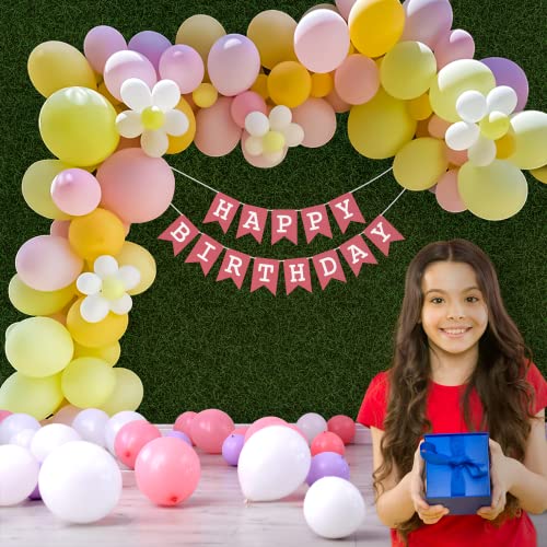 SpecialYou.in Special You Pastel Color Theme Birthday Decoration Items for girls, Balloon along with Pink Happy Birthday Banner, Balloon flower Clip and arch tape - 67 Items - Image 3