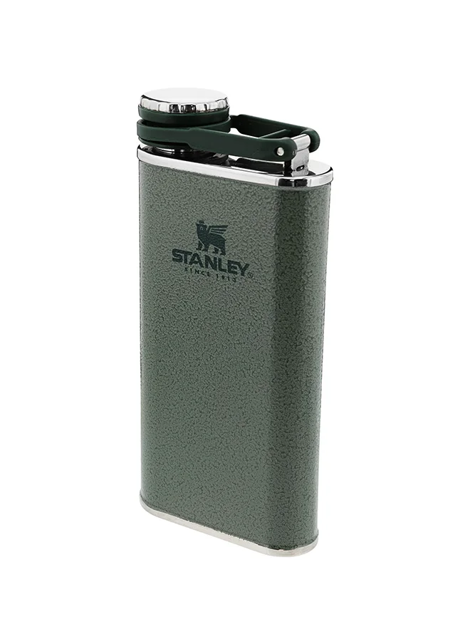 ستانلي Stanley Classic Wide Mouth Flask 0.23L / 8OZ Hammertone Green with Never-Lose Cap  â€“ Wide Mouth Stainless Steel Hip Flask for Easy Filling & Pouring |  BPA FREE Leakproof Flask | Lifetime Warranty