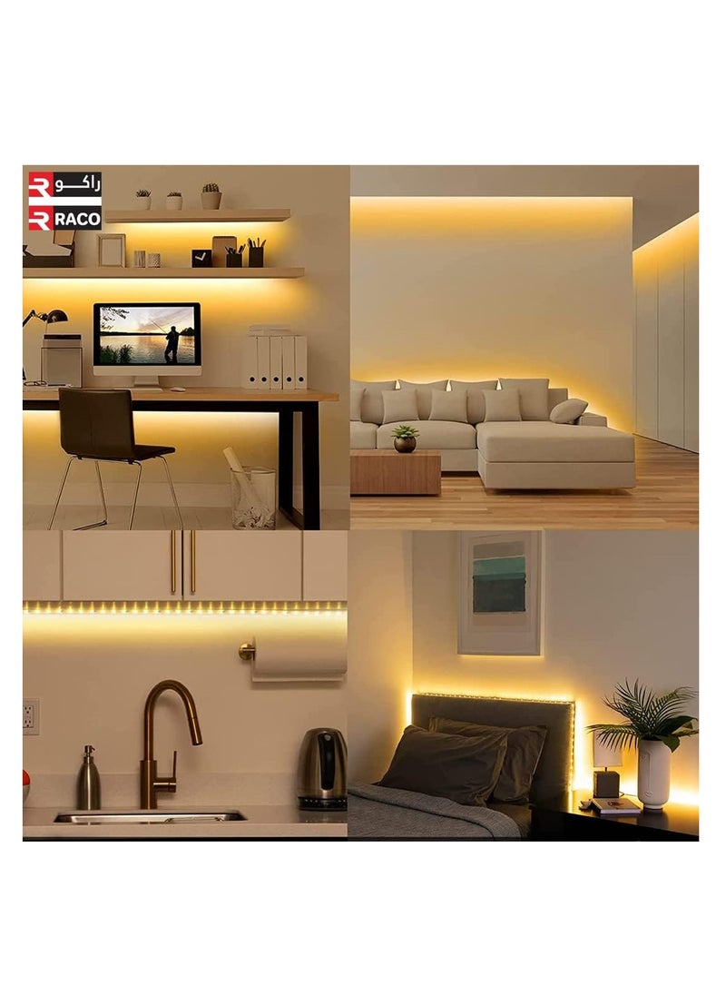 RACO LED Strip Light Plug & Play, 9W AC LED Rope Light Flexible for Indoor & Outdoor Decor Warm White-4000k 2Meter  - Image 2