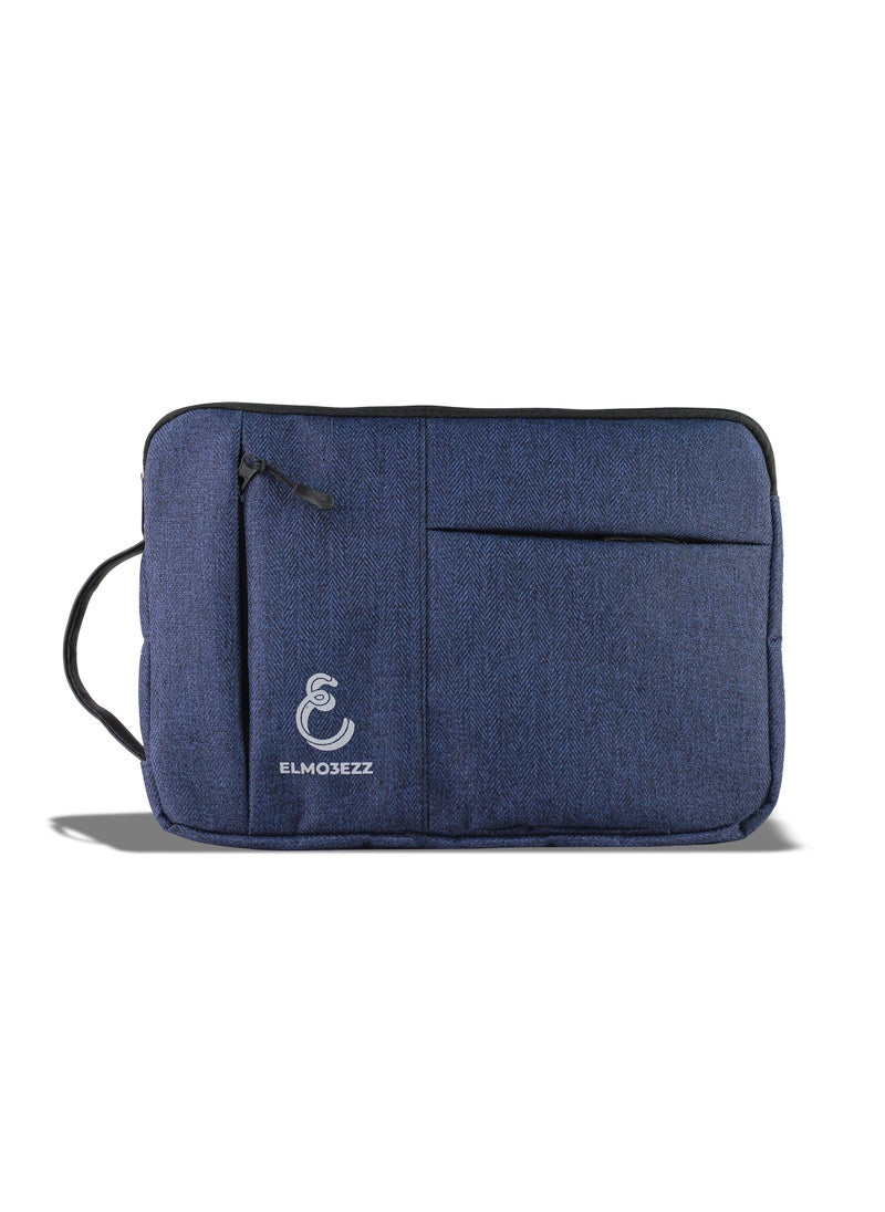 Laptop Sleeve Bag Compatible with MacBook Air/Pro, 13-13.3/14 inch Notebook, Compatible with MacBook Pro 14 inch M3 M2 M1 Chip Pro Max 2024-2021, Polyester Case with Pocket (Blue)