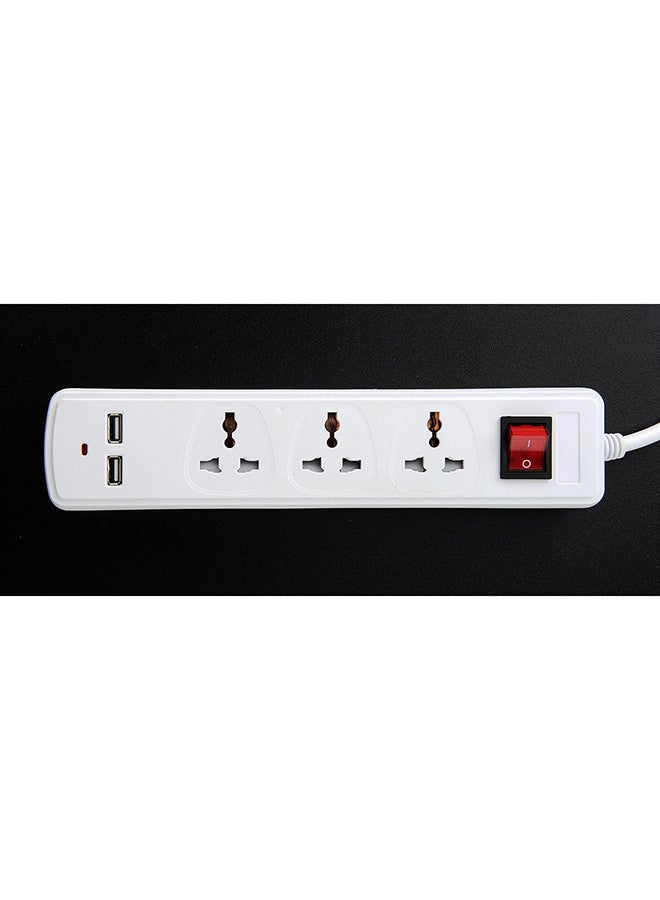 Extension Power Cord 3 Socket + 2 Us