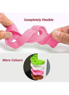 Safe-O-Kid Pack Of 2 Fit All Sleek Design Strong Silicone Door Stopper Pink  - Image 5