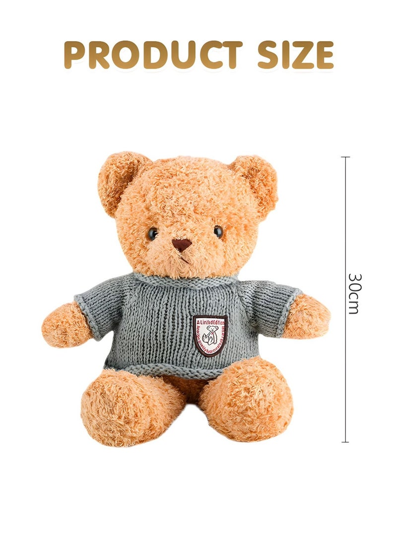 GROIC - 30CM Teddy Bear Stuffed Animal Plush Bear with Sweater, Lovely Plushies for Animal Themed Parties,Children's Companion Toy - Image 1