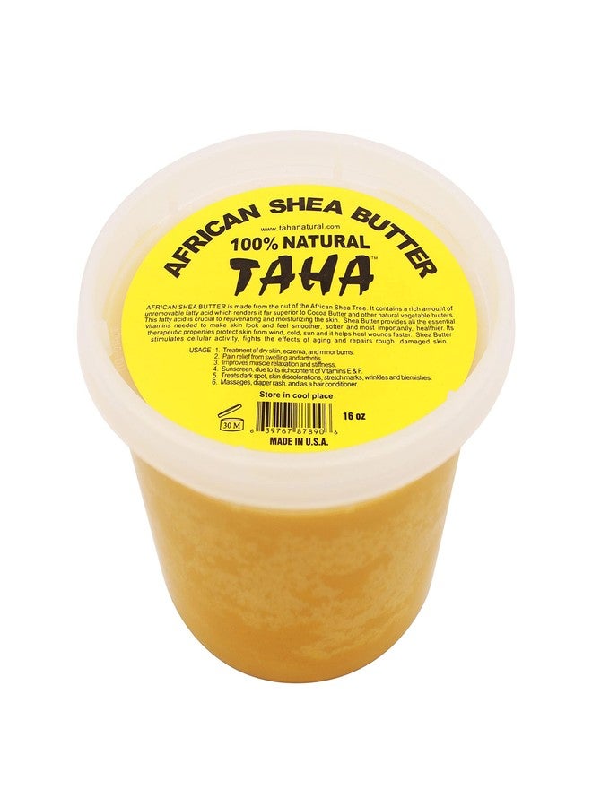 Taha Yellow Shea Butter 100% Pure & Unrefined – Natural Moisturizer for Skin & Hair | 16oz