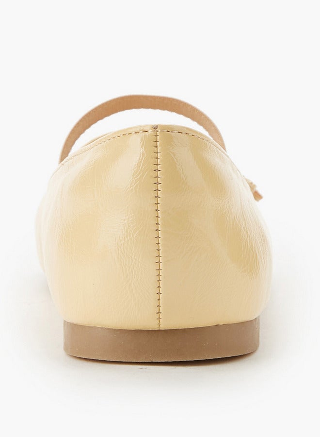 JUNIORS Girls Floral Accent Ballerina Shoes - Image 5