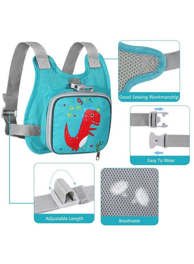 accmor Toddler Harness Leash + Anti Lost Wrist Link Accmor Dinosaur Baby Harnesses With Kids Leashes For Boys Cute Child Walking Antilost Holder Bracelet Strap Tether For Outdoor Keep Kid Close (Blue)  - Image 4