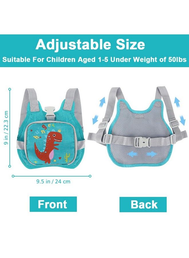 accmor Toddler Harness Leash + Anti Lost Wrist Link Accmor Dinosaur Baby Harnesses With Kids Leashes For Boys Cute Child Walking Antilost Holder Bracelet Strap Tether For Outdoor Keep Kid Close (Blue)  - Image 3