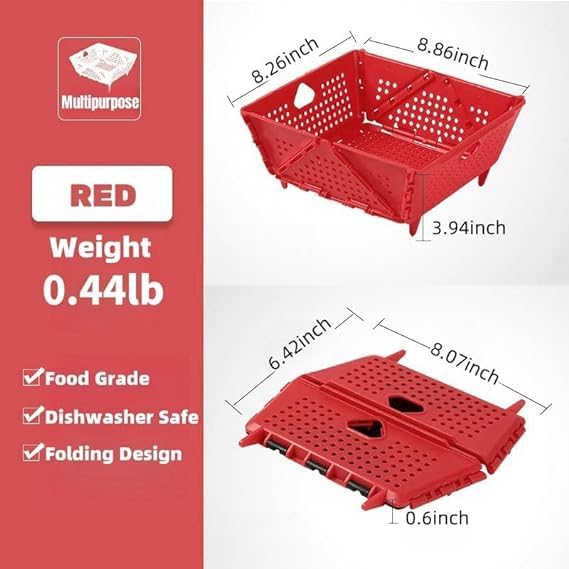 YEPZY ENTERPRISE Collapsible Strainers and Colanders for Kitchen Plastic Foldable Storage Basket SpaceSaving BPAFree Dishwasher Safe Sink Drainage Basket for Fruits Vegetables and Pasta 2 - Image 3