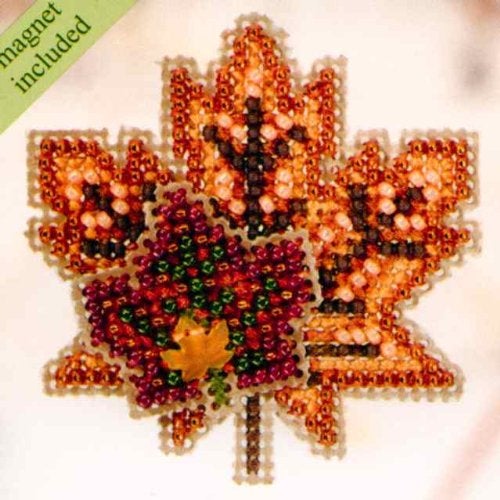 Mill Hill Maple Leaves Beaded Counted Cross Stitch Ornament Kit Mill Hill 2010 Autumn Harvest MH18-0204 - Image 4