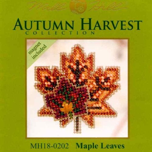 Mill Hill Maple Leaves Beaded Counted Cross Stitch Ornament Kit Mill Hill 2010 Autumn Harvest MH18-0204 - Image 2