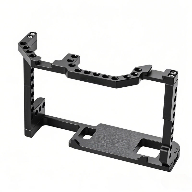 Video Cage: Aluminum Alloy CNC Machined - Anti-slip Pads Dual Cold Shoe Mounts Camera Accessory for Canon EOS 90D/80D/70D DSLR Camera Battery Access Tripod Mount - Image 4