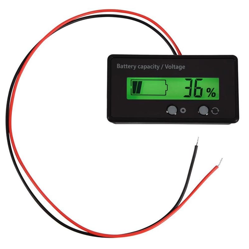 Generic Battery Tester LCD Panel - Voltage & Percentage - 6-63V - Black - Image 1
