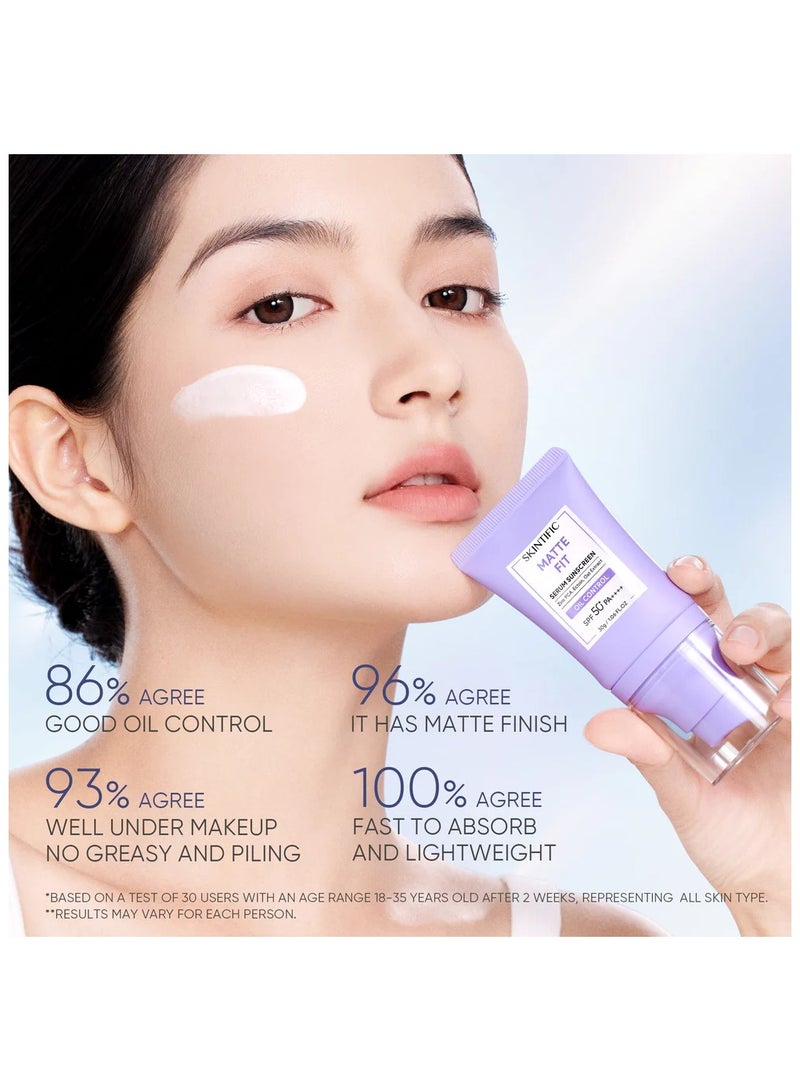 سكينتفيك سيروم واقي من الشمس مات فيت 30 جرام SPF50+ PA++++ حماية من أشعة الشمس فوق البنفسجية بدون تبييض - Image 4