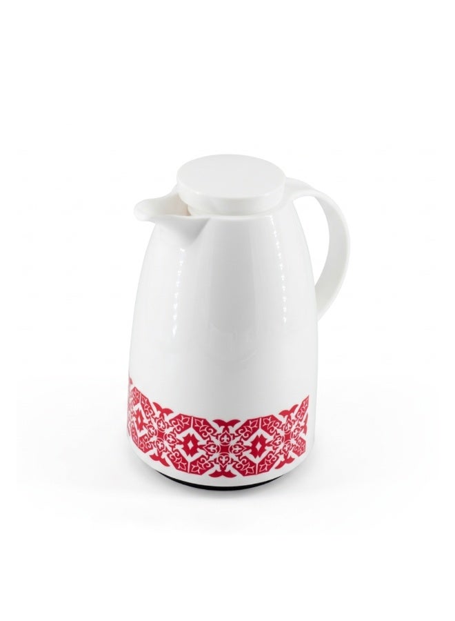 ميلريتش ترمس ميلريتش بريميوم 1.0 لتر - دلة عازلة للحرارة مع زجاج داخلي وردي - هيكل بلاستيكي أنيق للشاي والقهوة والمياه الساخنة - مقبض مقاوم للحرارة وقاعدة مانعة للانزلاق - Image 1