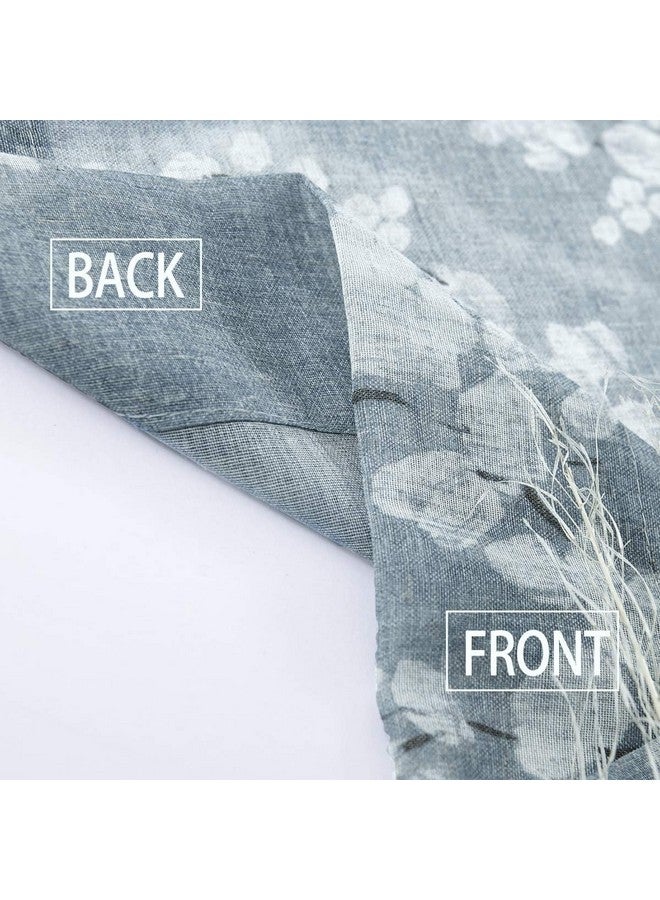 BFAM - Floral Print Semi Sheer Curtains for Living Room Vintage White Floral Print Window Drapes for Bedroom, Sold as 1 - Image 5