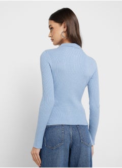 ONLY Zip Detailed Ribbed Cardigan  - Image 2