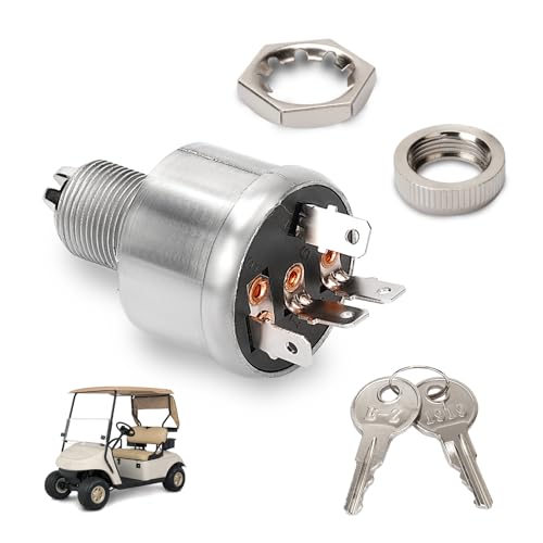 Panglong EZGO TXT Ignition Switch, EZGO TXT Key with Switch, Suitable for 1981-up EZGO TXT, Medalist, Workhorse, ST, Shuttle, and Marathon; Replace OEM #33639-G01 - Image 1