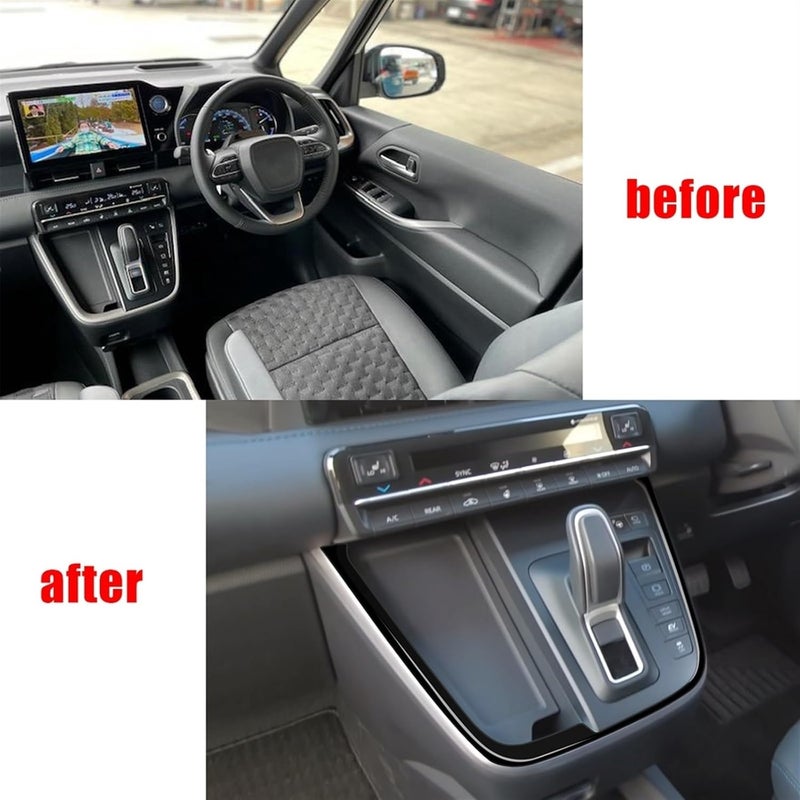 Vuzmode Carbon Fiber Gear Shift Panel Trim for Toyota Noah Voxy 90 Series - Image 4