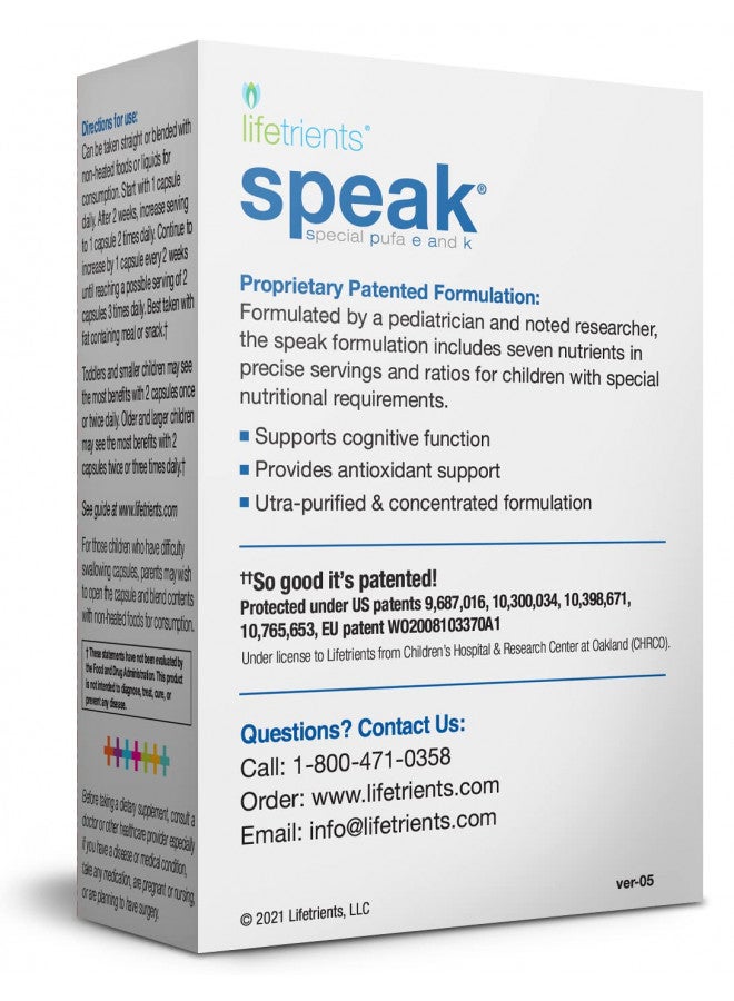 Lifetrients Lifetrients Speak Softgels 60 Softgels Pediatrician Formulated to Support Children with Special Nutritional Requirements Enhanced with Omega-3, Vitamin Es, Vitamin D & Vitamin Ks - Image 1