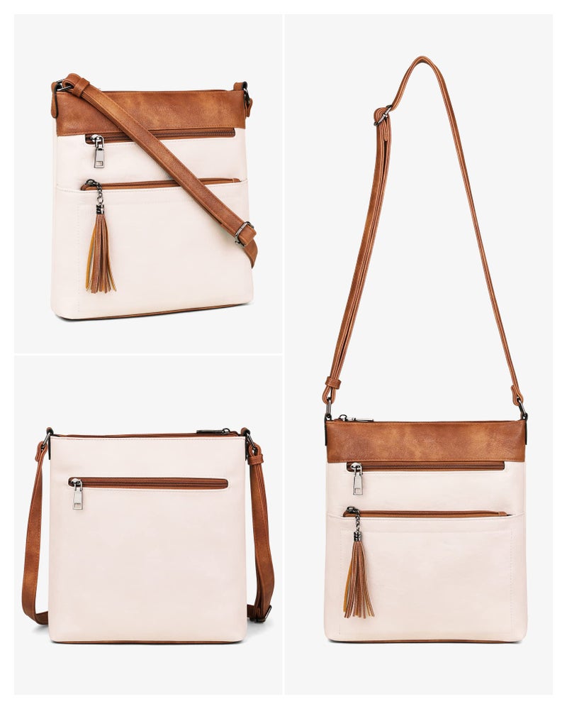 MASINTOR Crossbody Purses for Women, Multi Pocket Casual Crossbody Bag, Soft Leather Adjustable Strap Shoulder Bag with Tassel - Image 5