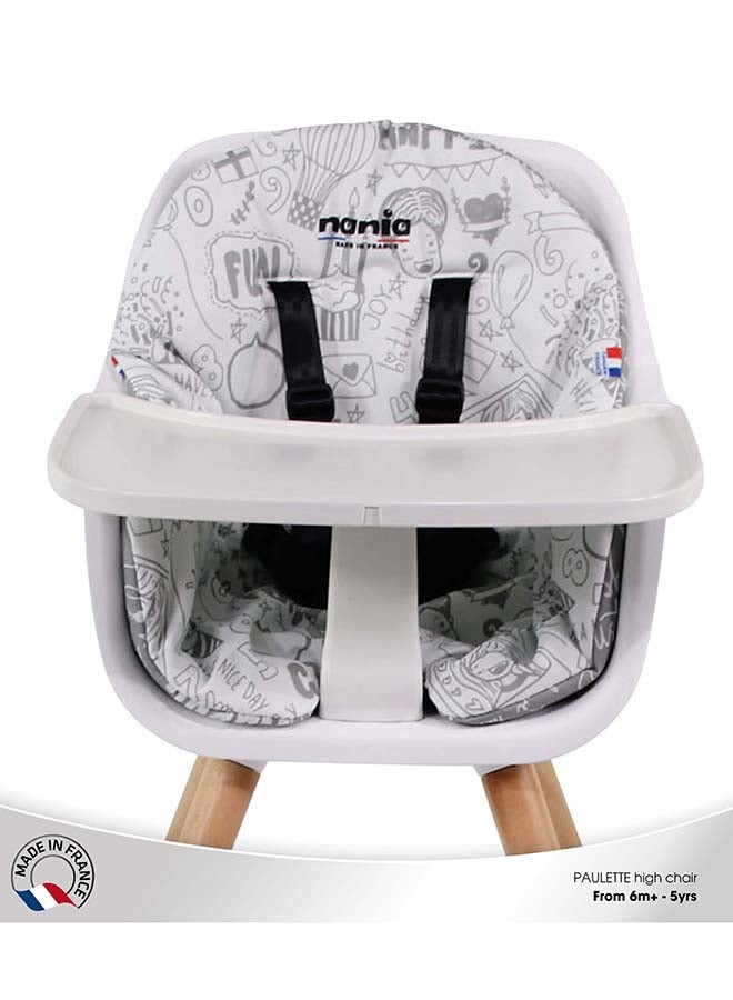 Nania 2 In 1 Paulette Highchair With Reversible Cushion - Typo - Image 3