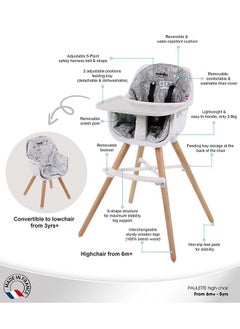 Nania 2 In 1 Paulette Highchair With Reversible Cushion - Typo  - Image 4